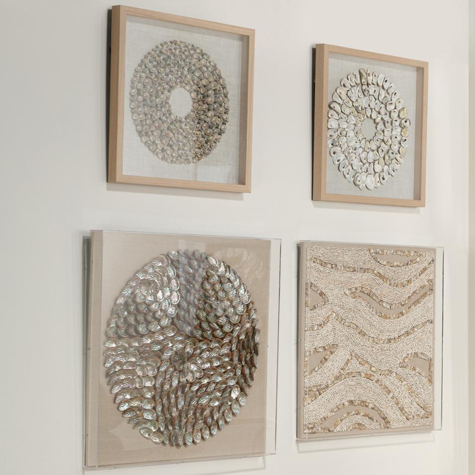 Bora Bora Framed Wall Art, Taupe Snail Shell by Jamie Young