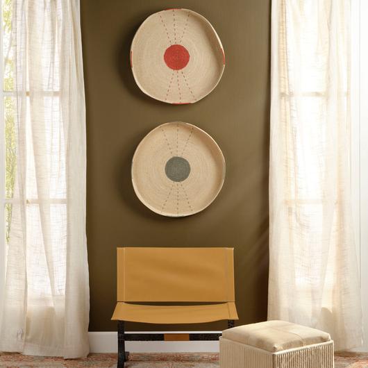 Sundial Seagrass Round Wall Art, Teal by Jamie Young