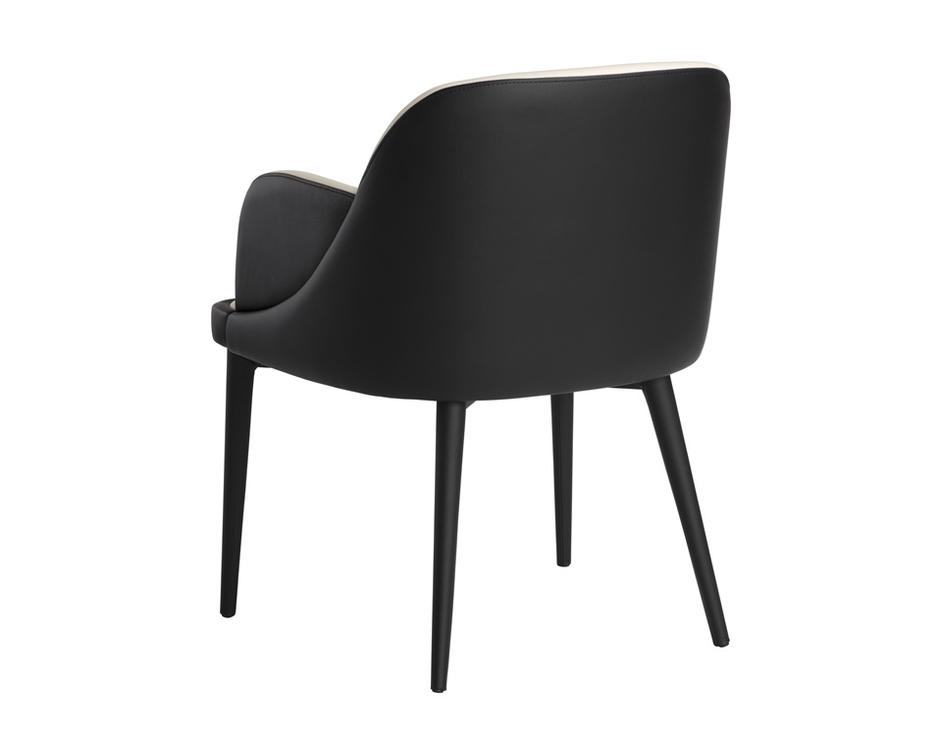 Hagan Dining Armchair - Dillon Cream / Dillon Black by Sunpan