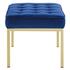 Garret Gold Stainless Steel Leg Medium Performance Velvet Bench In Gold Navy by Modway Furniture