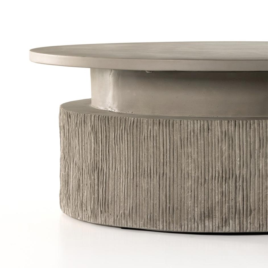 Huron Outdoor Coffee Table In Txtrd Flint by FOUR HANDS