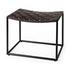Clarissa 22.0L x 16.0W x 16.5H Brown Leather Woven Seat W/ Black Metal Frame Stool by Mercana
