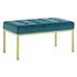 Garret Gold Stainless Steel Leg Medium Performance Velvet Bench In Gold Teal by Modway Furniture