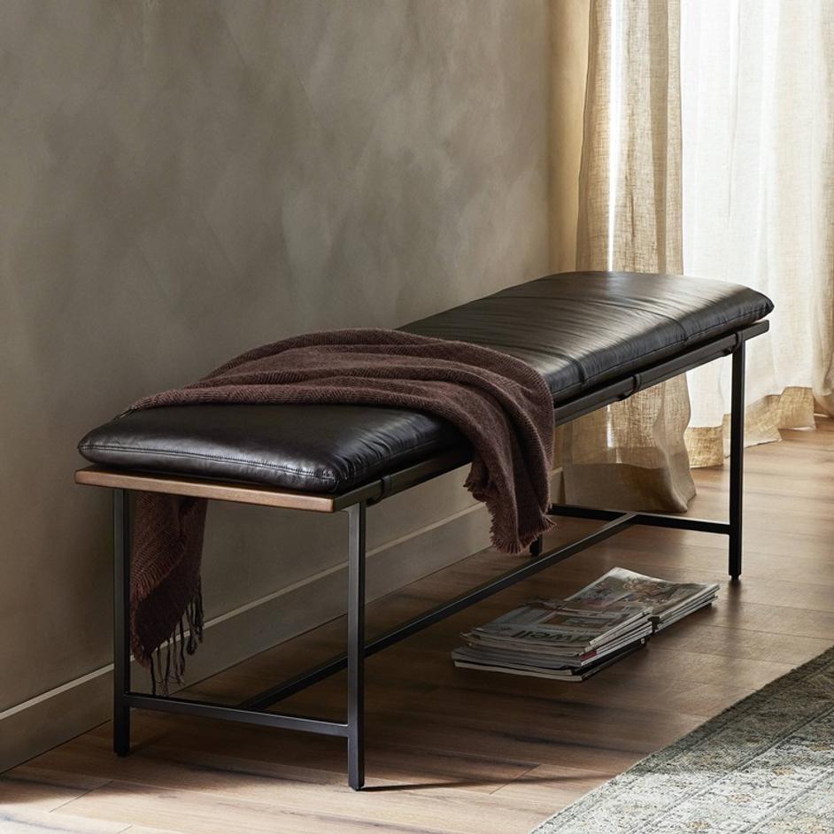 Gabine Accent Bench - Sonoma Black by Four Hands