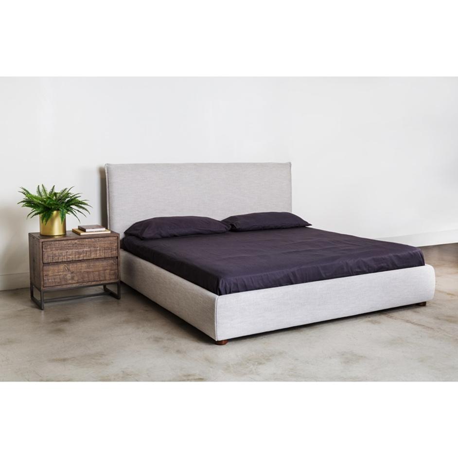 LUZON KING BED LIGHT GREY by Moes Home