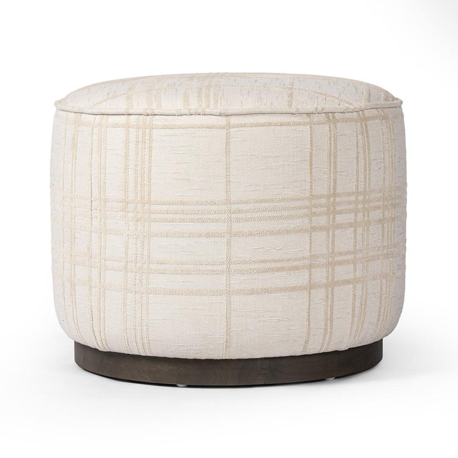 Sinclair Round Ottoman - Sheffield Ivory by Four Hands