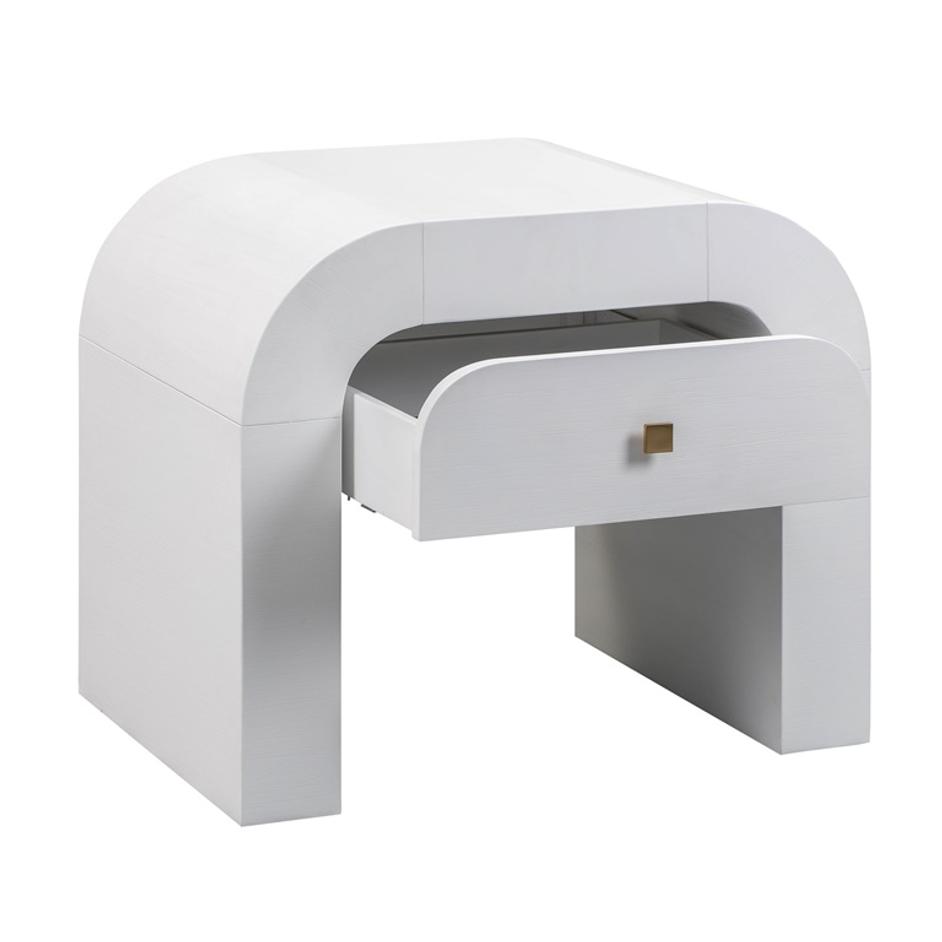 Hump White Nightstand by tov furniture