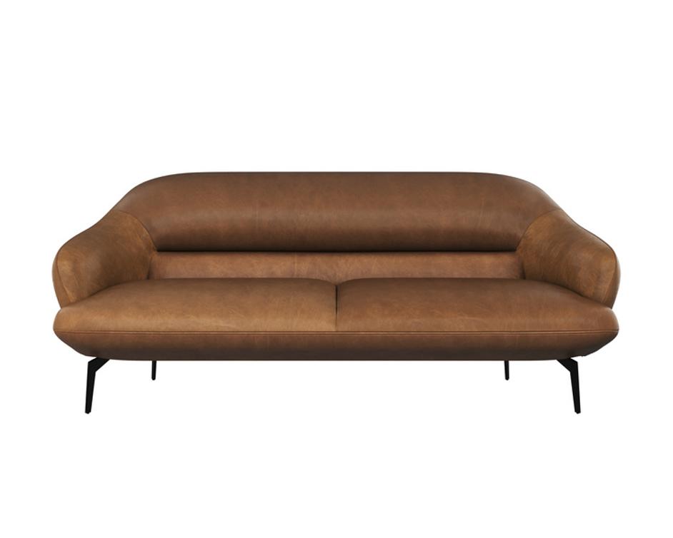 ARMANI SOFA - COGNAC LEATHER by Sunpan