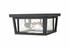 Seoul 3 Light Outdoor Flush Ceiling Mount Fixture in Black Finish by Z-Lite