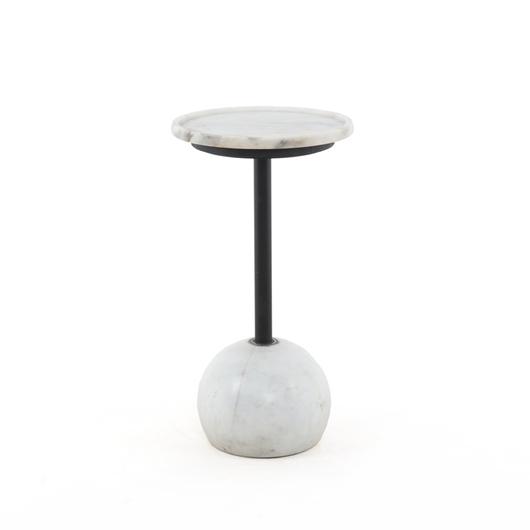 Viola Accent Table In Polished White Marble by FOUR HANDS