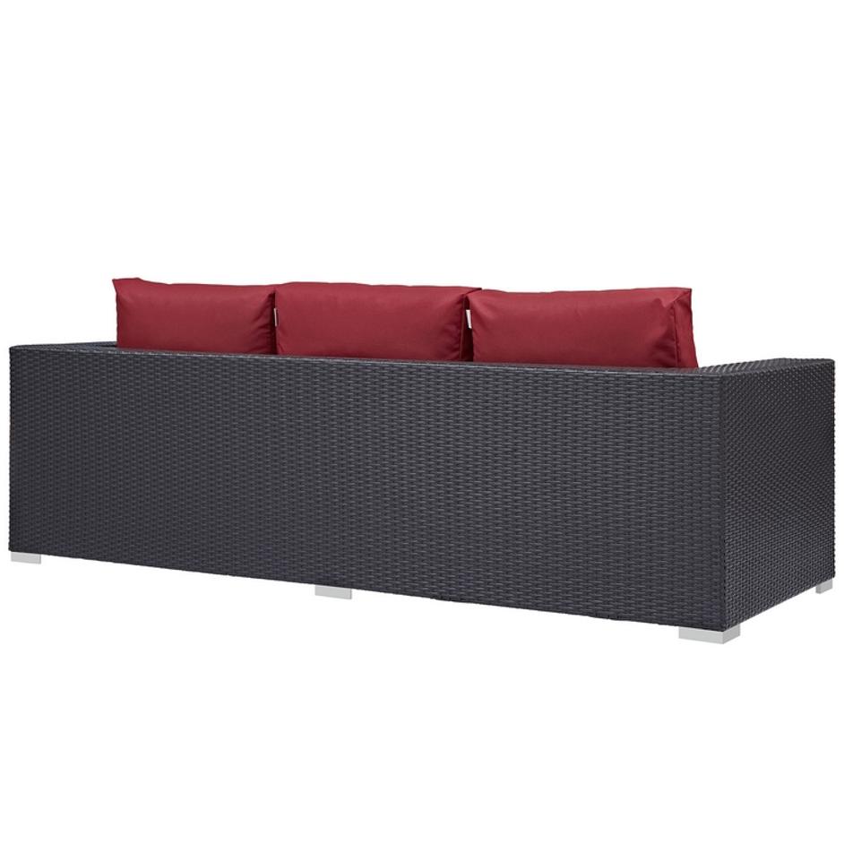 Minerva Outdoor Patio Sofa In Espresso Red by Modway Furniture