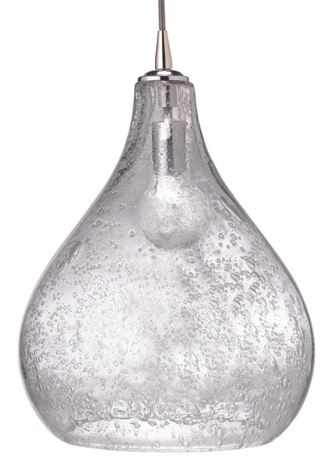 Curved Seeded Glass 1-Light Pendant, Large by Jamie Young