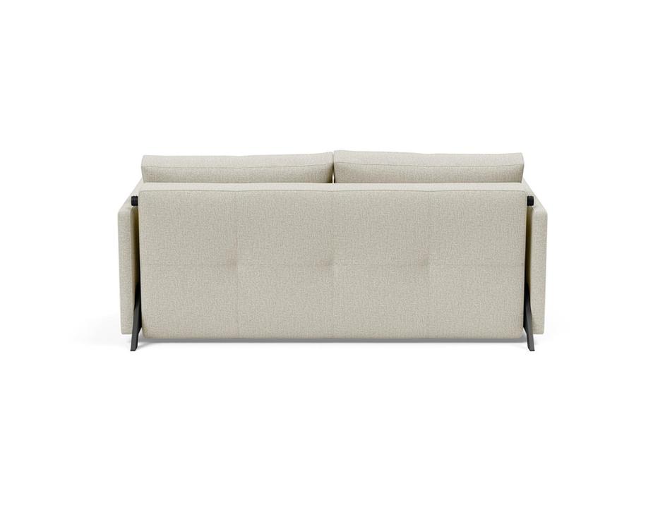 CUBED QUEEN SOFA BED in MIXED DANCE NATURAL FABRIC WITH Black Steel LEGS 527 by INNOVATION USA