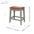Elmo KD Bonded Leather Counter Stool Mystique Gray Frame, Pumpkin by New Pacific Direct