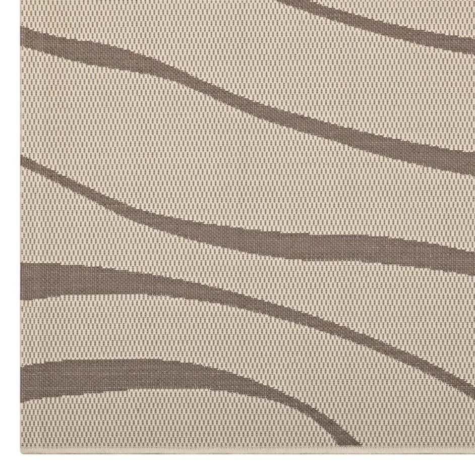 Hayter Swirl Abstract 5X8 Indoor And Outdoor Area Rug In Light And Dark Beige by Modway Furniture