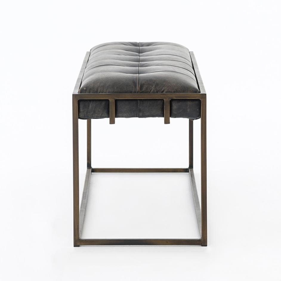 Oxford Bench In Rialto Ebony by FOUR HANDS