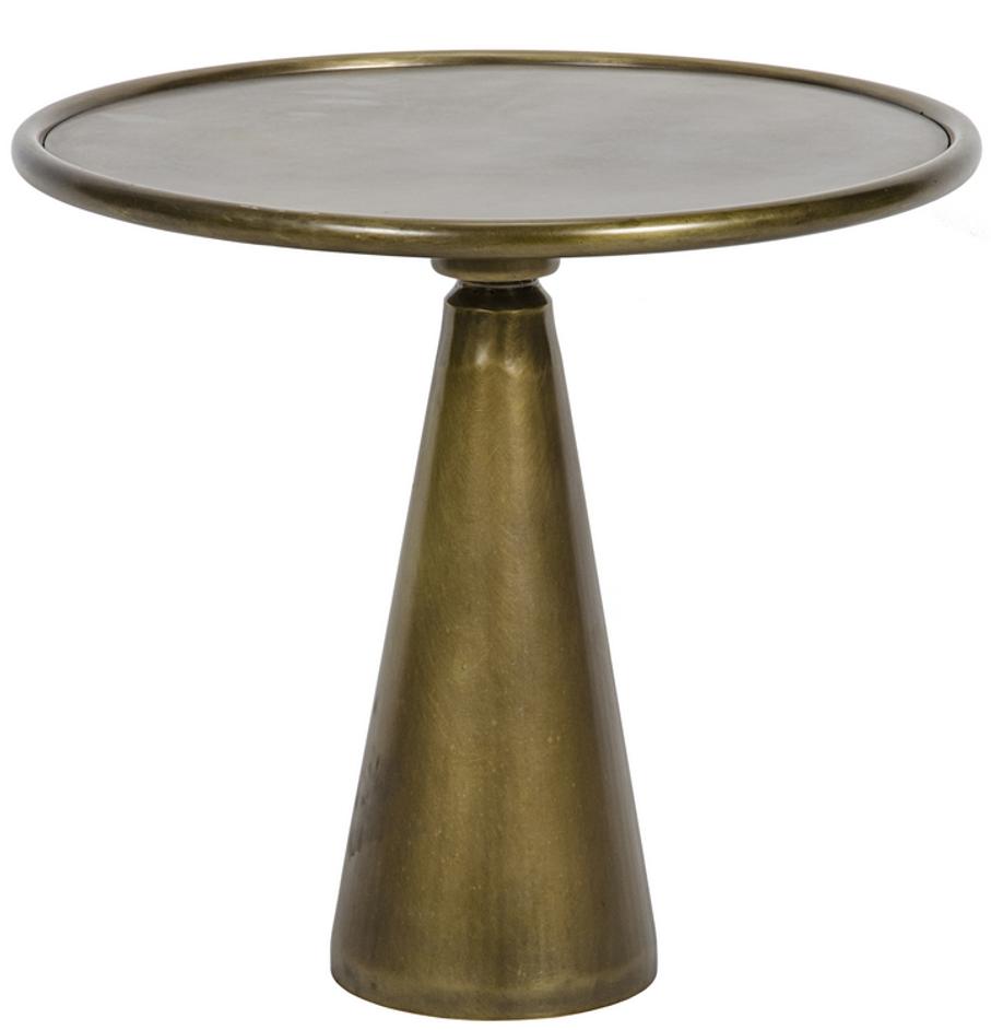 Hiro Short Side Table, Metal with Brass Finish by Noir Furniture