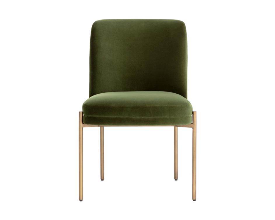 RICHIE DINING CHAIR - ANTIQUE BRASS - FOREST GREEN by Sunpan