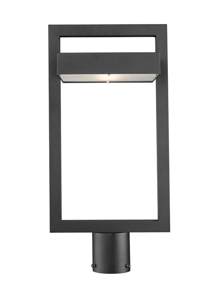 Luttrel 1 Light Outdoor Post Mount Fixture in Black Finish by Z-Lite