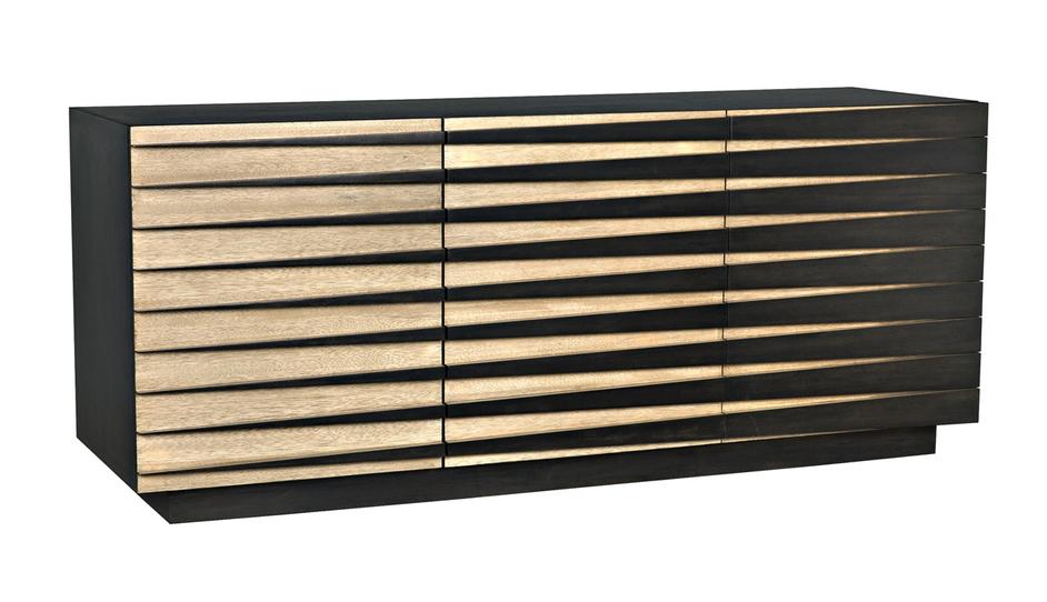 Tyson Sideboard in Ebony and Washed Walnut Finish by Noir Furniture