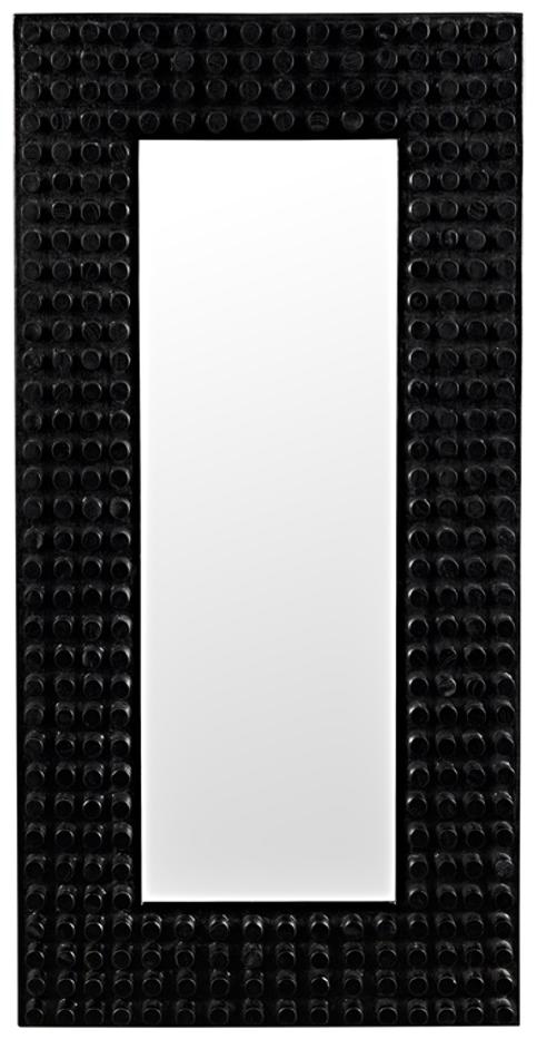 Faustus Sungkai/Mindi Mirror in Charcoal Black Finish by Noir Furniture