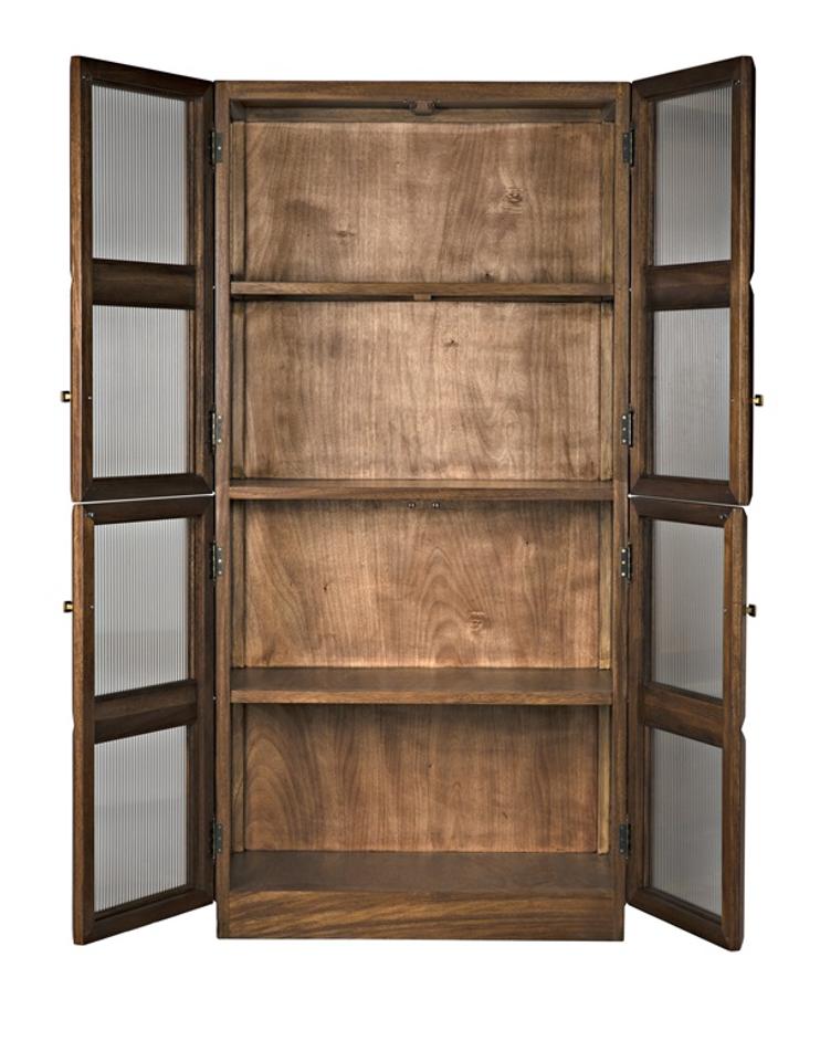 Collins Hutch in Dark Walnut with Glass Accents by Noir Furniture