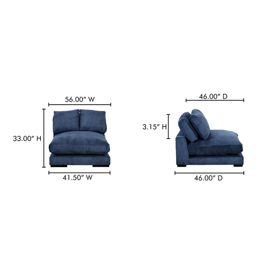 Plunge Slipper Chair Navy by Moes Home