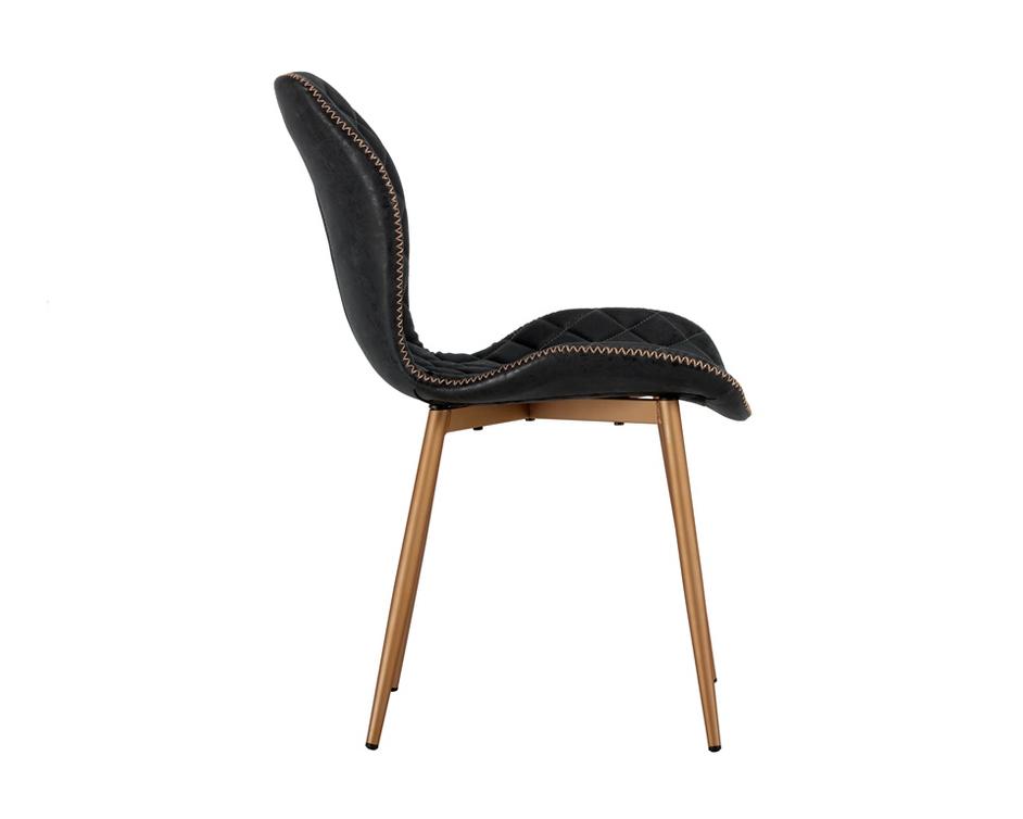 Lyla Dining Chair - Champagne Gold - Antique Black by Sunpan