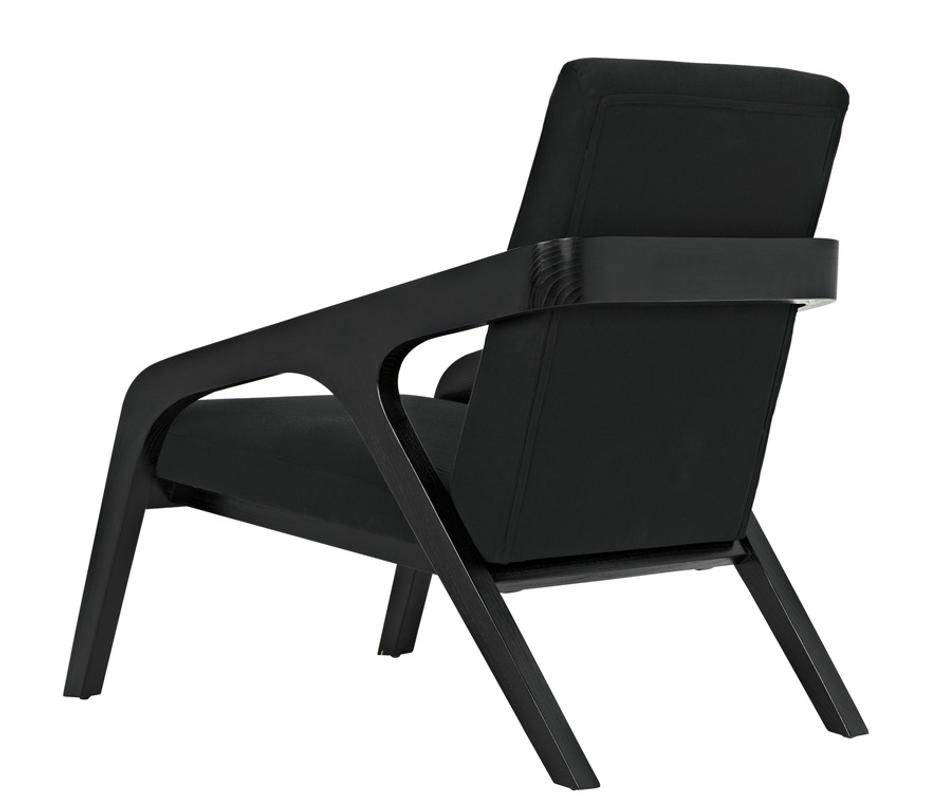 Lamar Sungkai/Mindi Chair in Charcoal Black with Black Cotton Upholstery by Noir Furniture