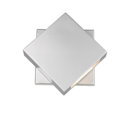 Quadrate 1 Light Outdoor Wall Sconce in Silver Finish by Z-Lite