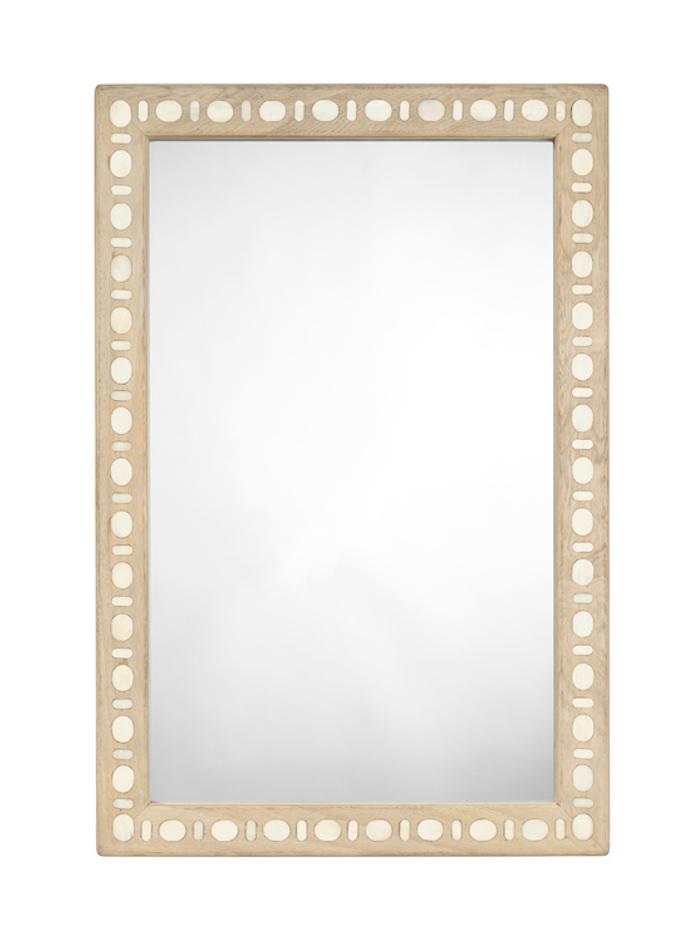 Sama Wood & Bone Inlay Rectangle Wall Mirror by Jamie Young