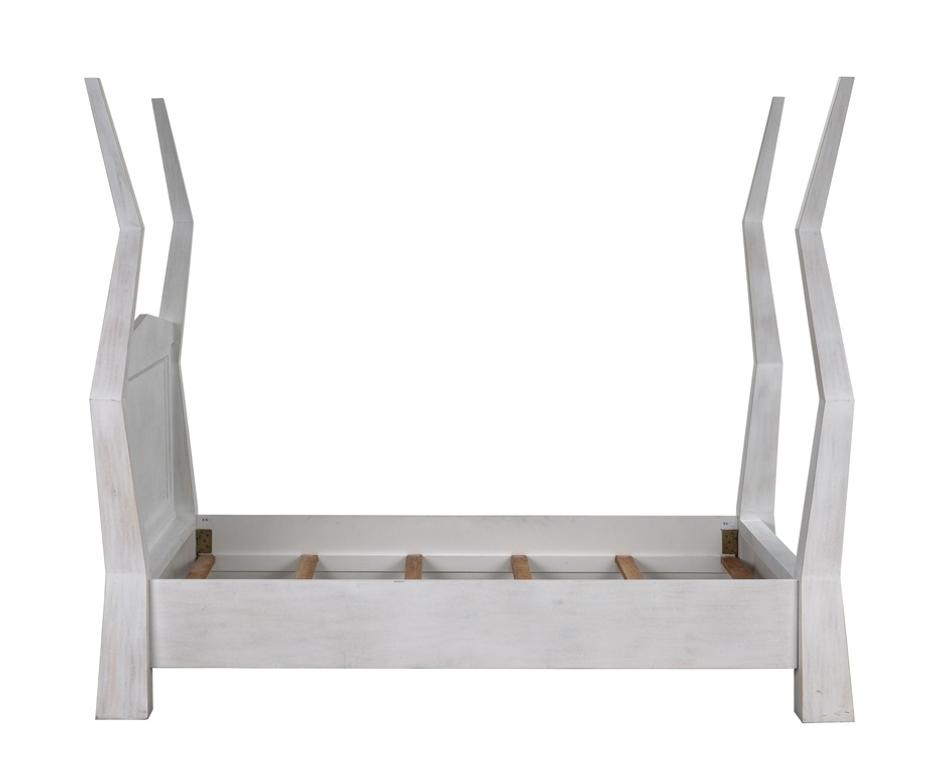 Patras Queen Bed in White Wash Mahogany by Noir Furniture