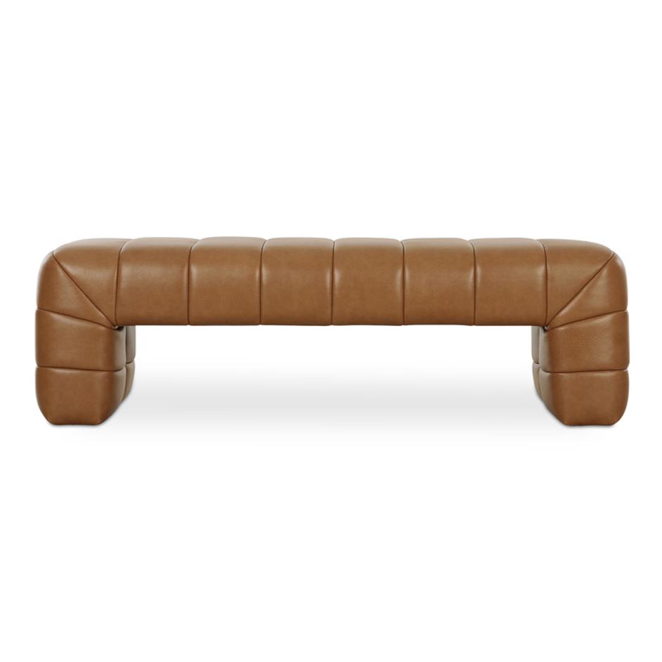 Verity Bench Tan Leather by Moes Home