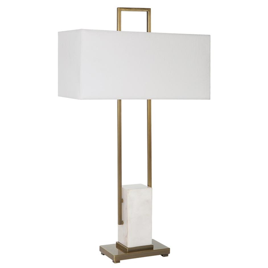 Column White Marble Table Lamp by Uttermost