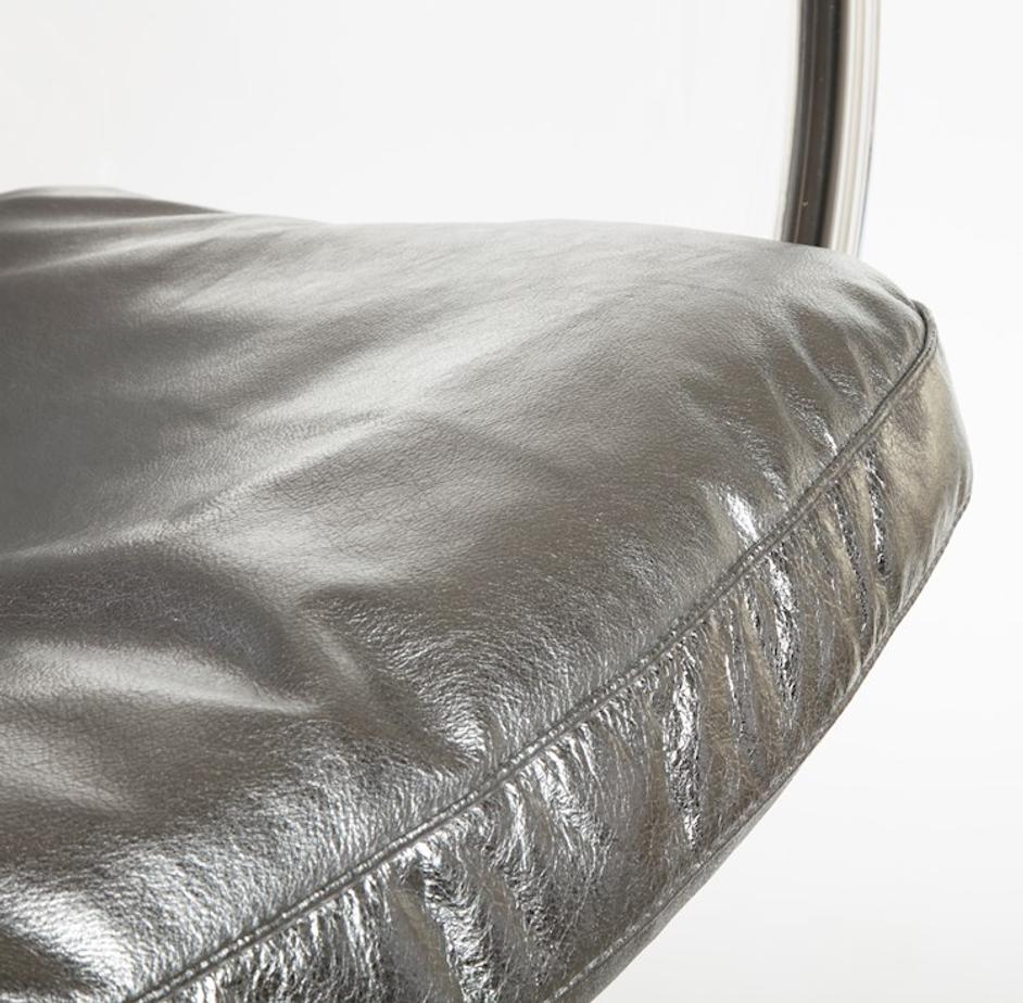 Globe chair- silver leather by Galla Home