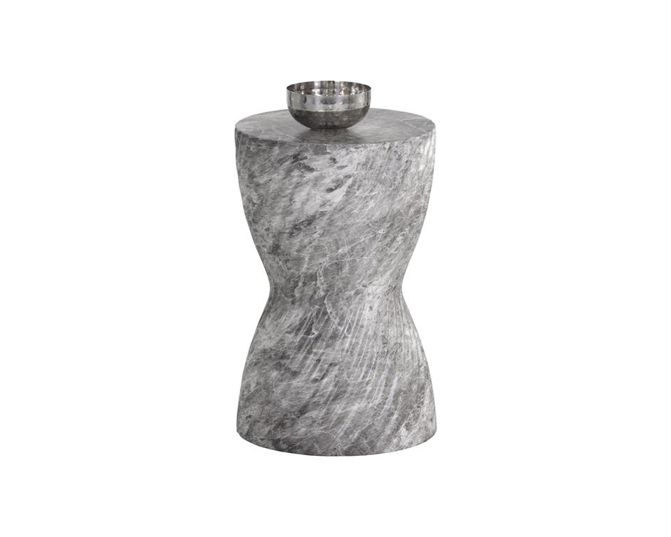 Cara End Table - Marble Look - Grey by Sunpan