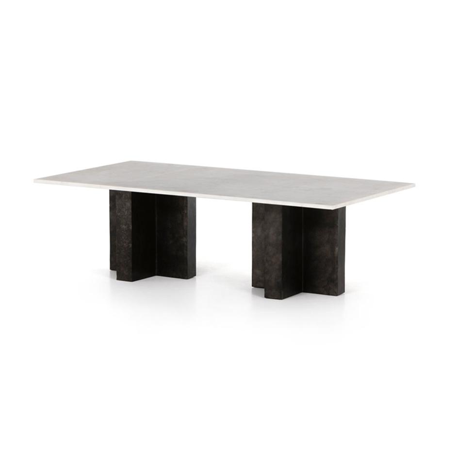 Terrell Coffee Table - Polished White Marble by Four Hands