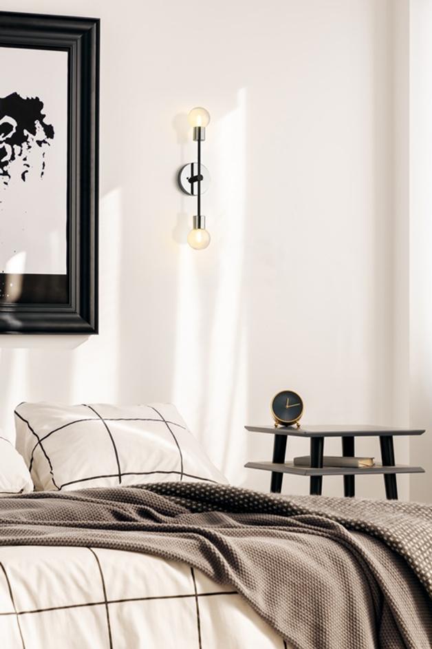 Neutra 2 Light Wall Sconce in Matte Black + Polished Nickel Finish by Z-Lite