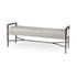 Charlotte  55.0L Gray Herringbone Fabric Seat w/ Antique Nickel Metal Frame Bench by Mercana