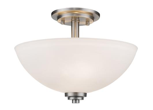 Ashton  3 Light Semi Flush Mount in Brushed Nickel Finish by Z-Lite