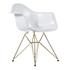 Lorena Fiberglass Arm Chair - White Matte / brass by Aeon Furniture