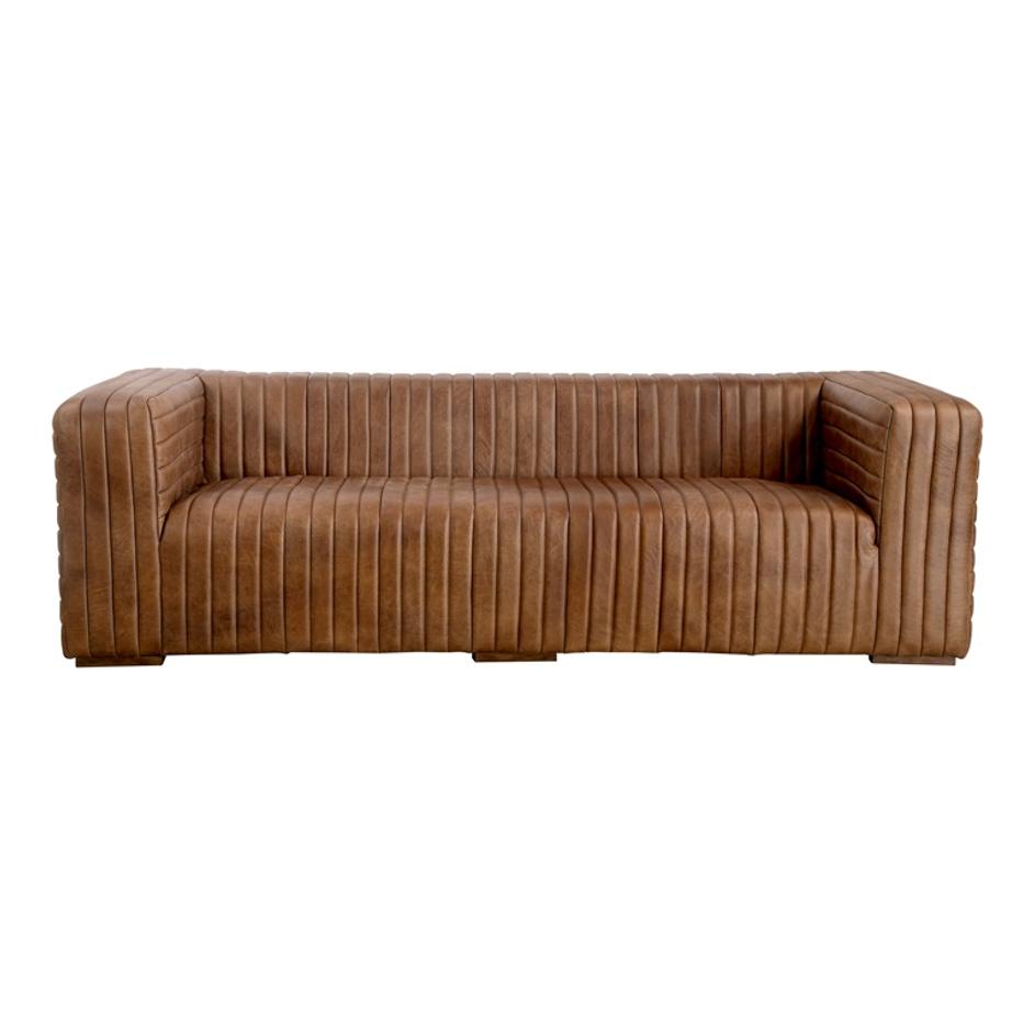 CASTLE SOFA OPEN ROAD BROWN LEATHER by Moes Home