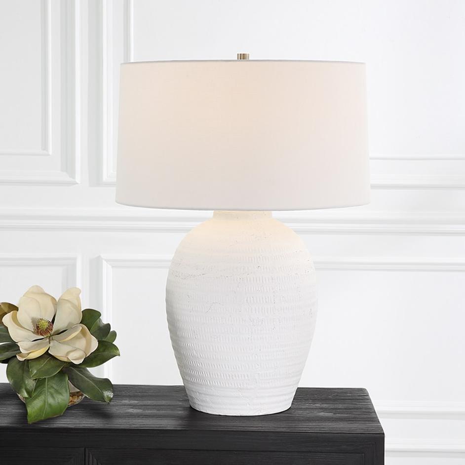 Reyna Chalk White Table Lamp by Uttermost