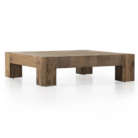 Abaso Coffee Table In Rustic Wormwood Oak by FOUR HANDS