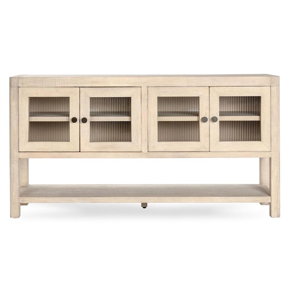 Tenno Reclaimed Wood 4Dr Cabinet White Washed by Classic Home