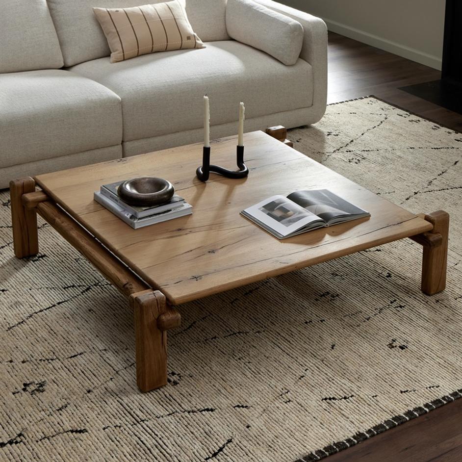 Marcia Square Coffee Table in French Oak by FOUR HANDS