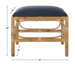 Laguna Small Navy Bench by Uttermost