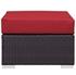 Minerva Outdoor Patio Fabric Square Ottoman In Espresso Red by Modway Furniture