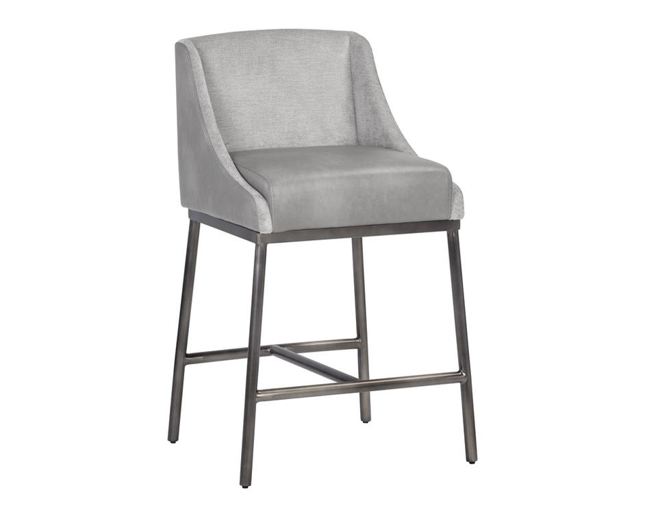 Dalary Counter Stool - Bravo Metal / Polo Club Stone by Sunpan