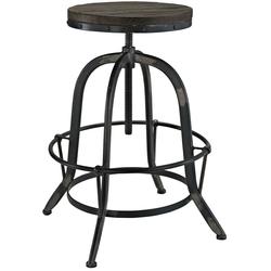 Morgan Wood Top Bar Stool In Black by Modway Furniture